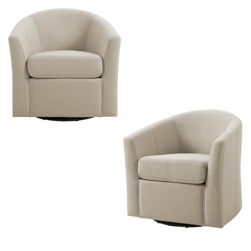 Swivel Accent Chair with Metal Base - 30.7W x 29.9H x 27.5D