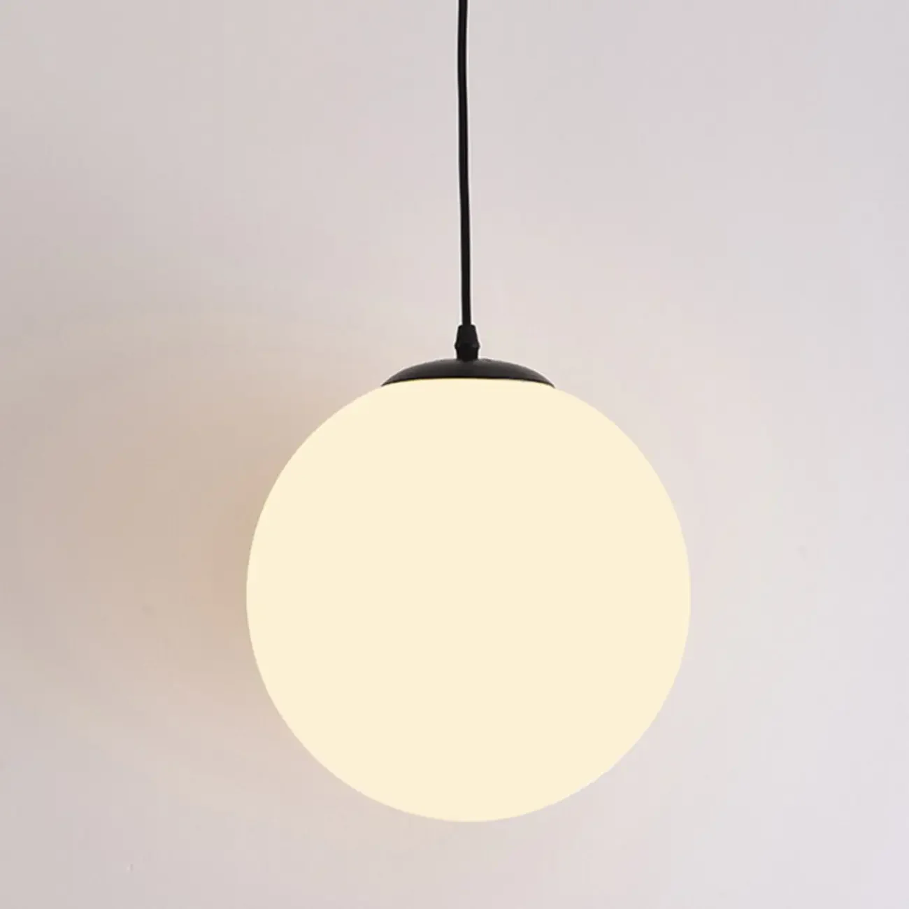 Modern White Glass Globe Pendant Light
