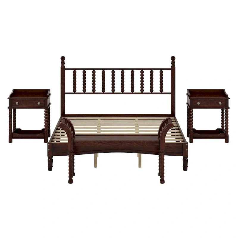 4-Pieces Retro Style Bedroom Sets by Harper&Bright Designs