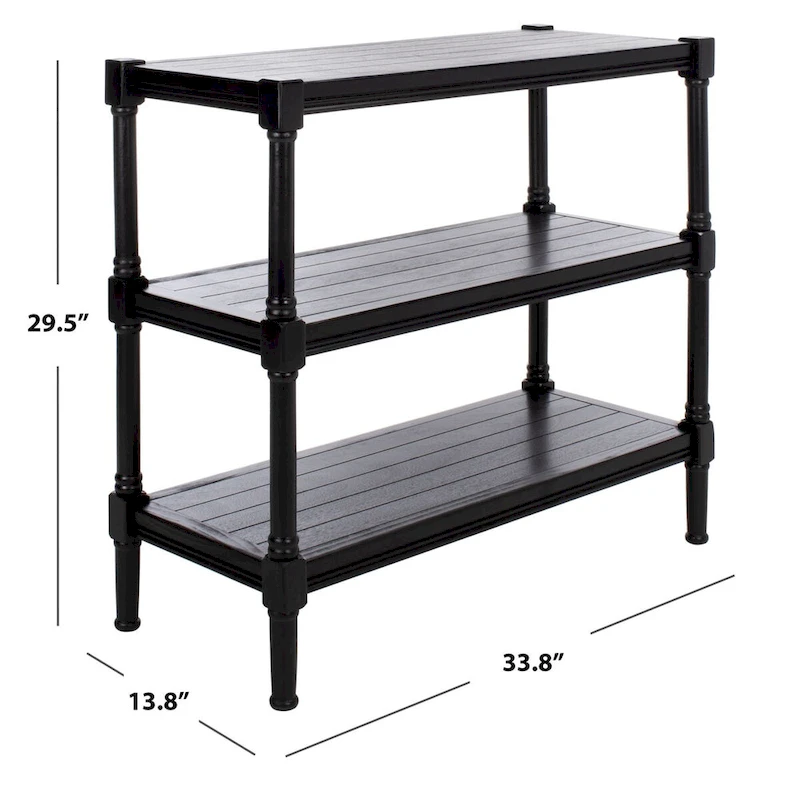 SAFAVIEH Olevia 3-Shelf Console Table - 33.8 W x 13.8 L x 29.5 H - 34Wx14Dx30H
