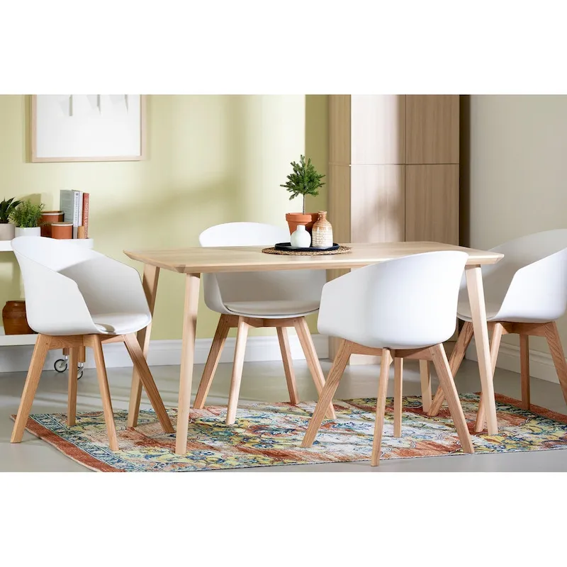 Flam Set of 2 Dinning Chair with Beech Wood Legs