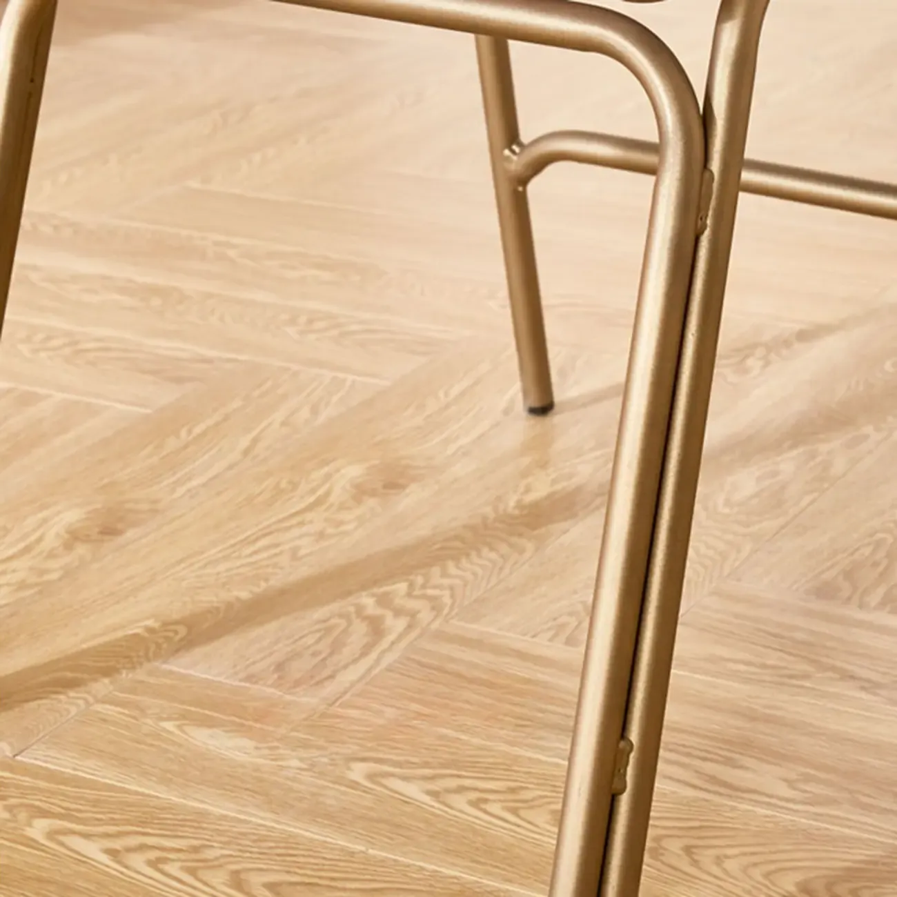 Modern Metal Frame Faux Leather Open Back Dining Chair