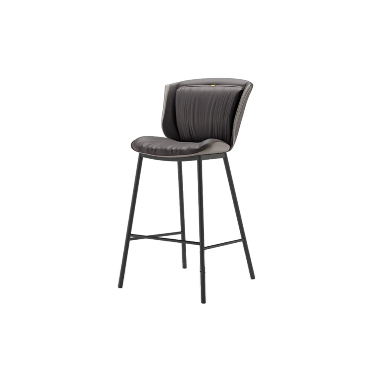 Modern Luxury Trapezoid Cushion Microfiber Leather Carbon Steel Bar Stool