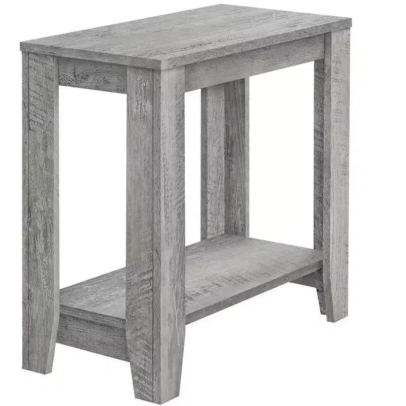 HomeRoots 22 Gray Wood End Table With Shelf