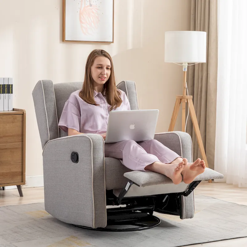 Ebello Racing Swivel Rocker Recliner Chair Single Seat