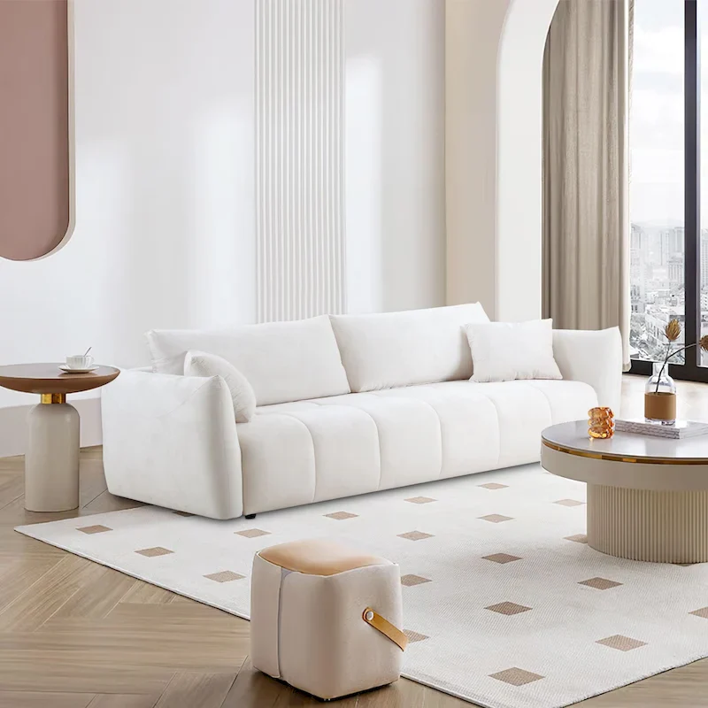 W85in Modern Upholstered 3 Seater Fabric Couch Sofa for Living Room