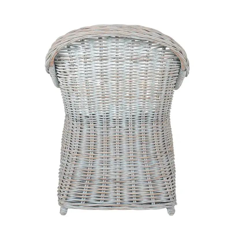 Natural Rattan Handwoven Wicker Armchair With Cushion by East at Main