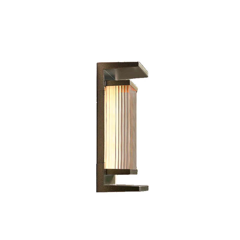 Modern Vertical Rectangle Transparent Shade Outdoor Wall Sconce