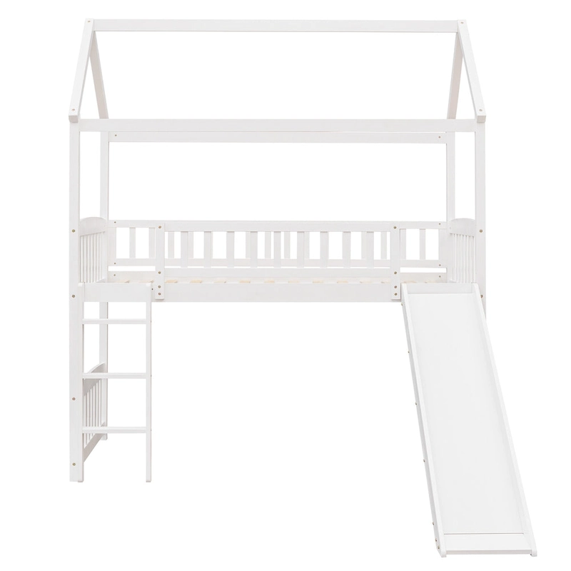 Twin Loft Bed with Slide,House Bed with Slide