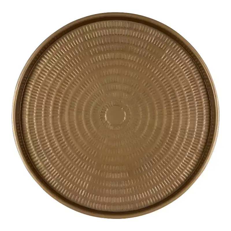 Kate and Laurel Mahdavi Round Metal Coffee Table, 25.5x25.5x15.5, Gold