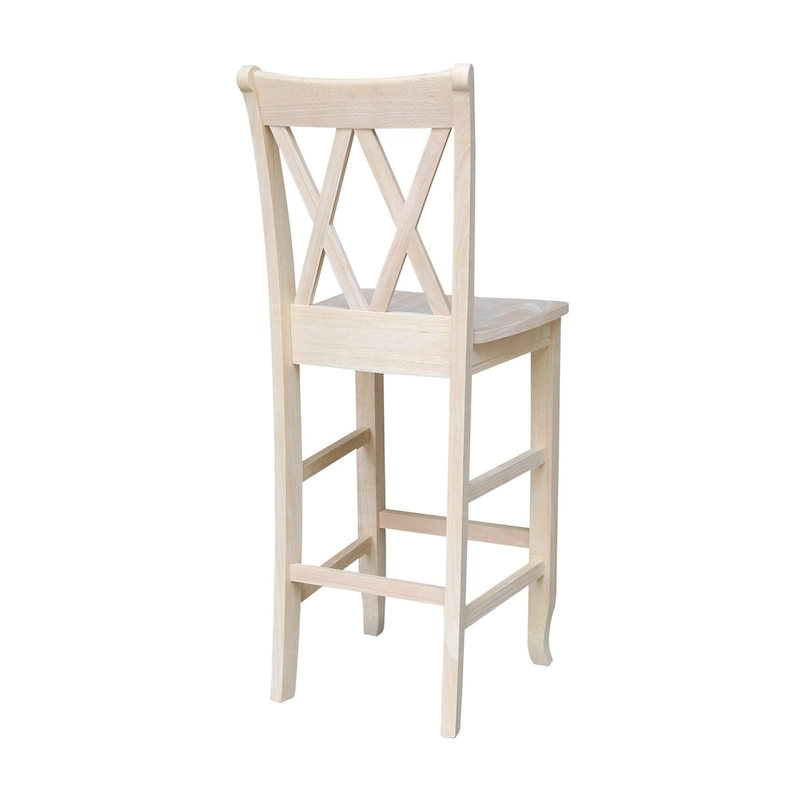 International Concepts Unfinished Double X-back Stool