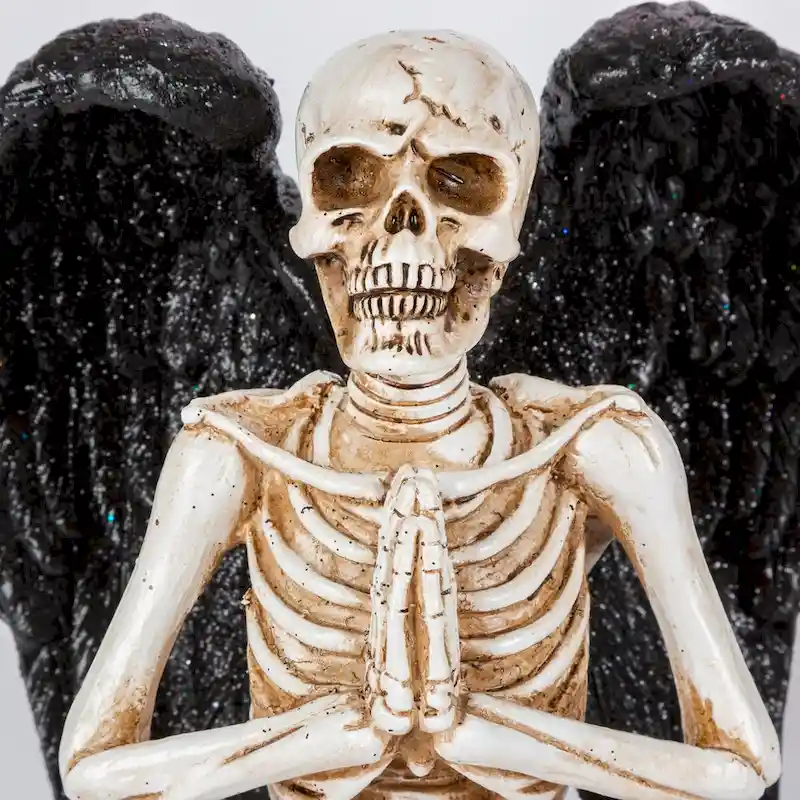 6.69 Inch Resin Halloween Yoga Skeletons with Wings Set of 3