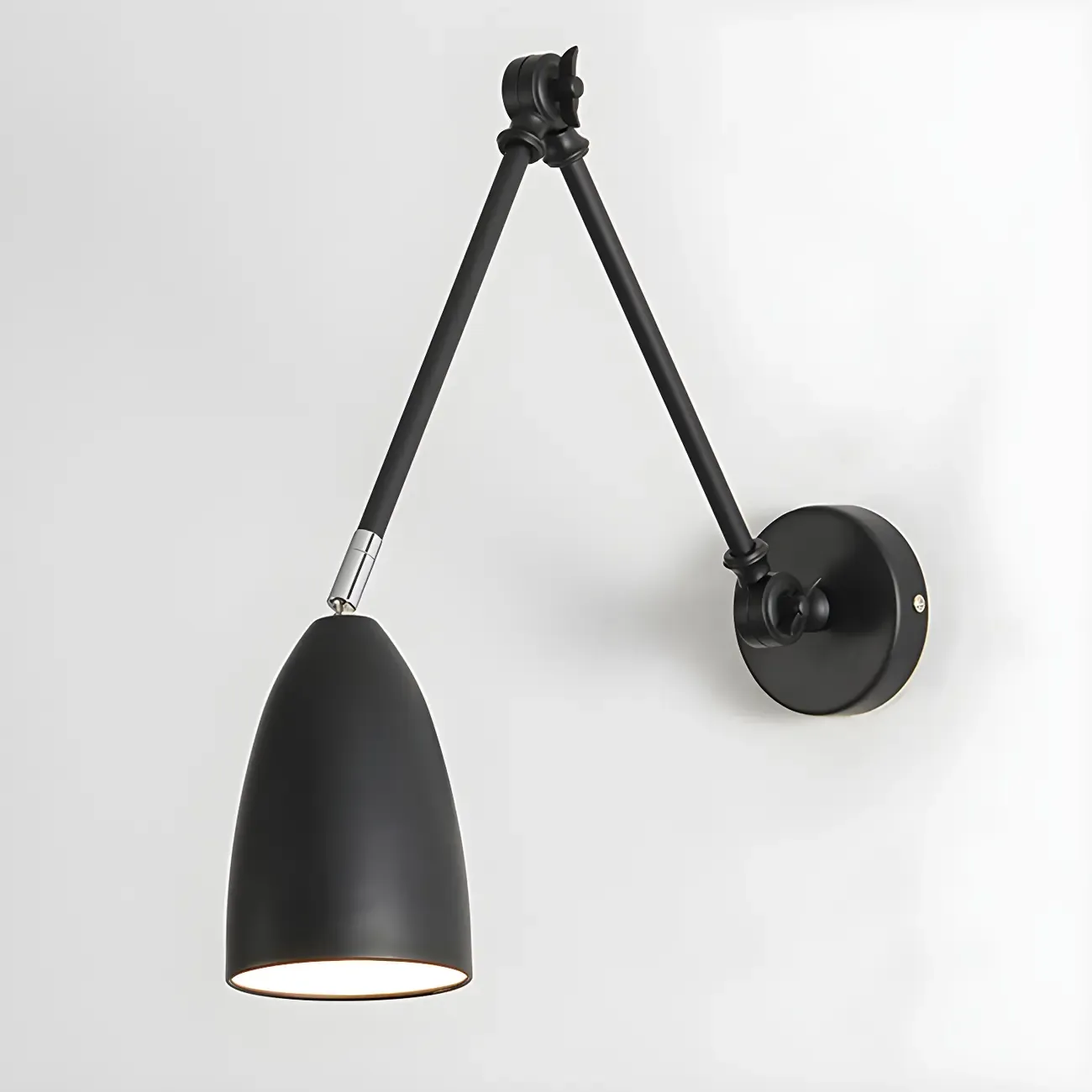 Simple Metal Dome Swing Arm Wall Light