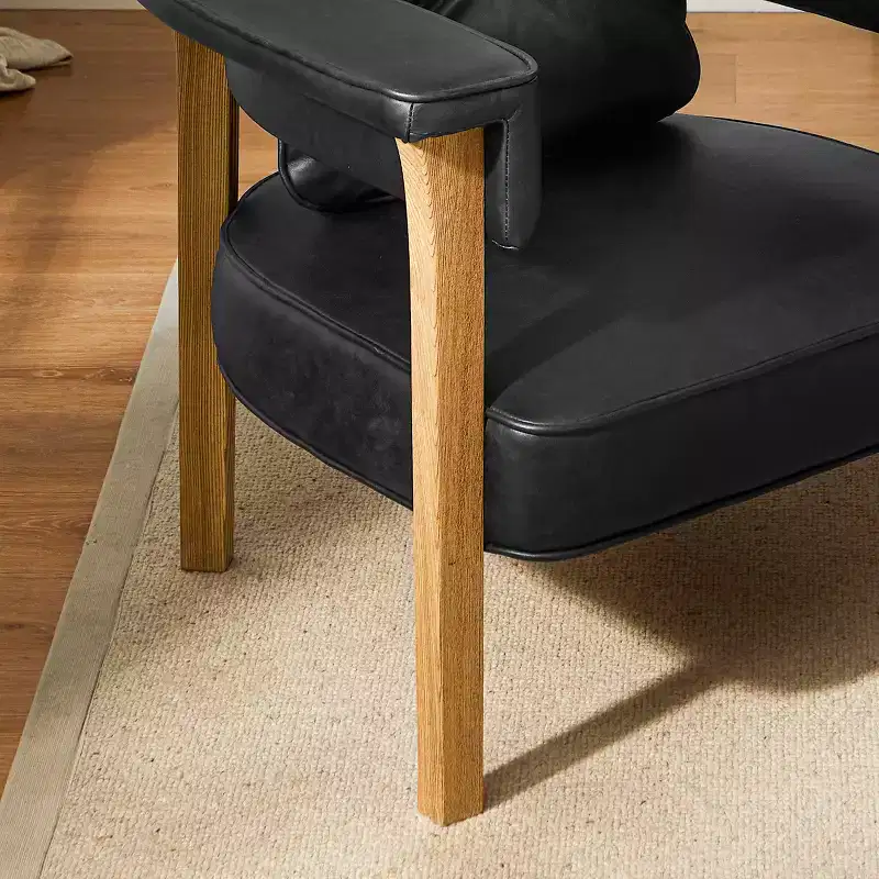 Art Leon Leather Chair with Ash Wood Frame