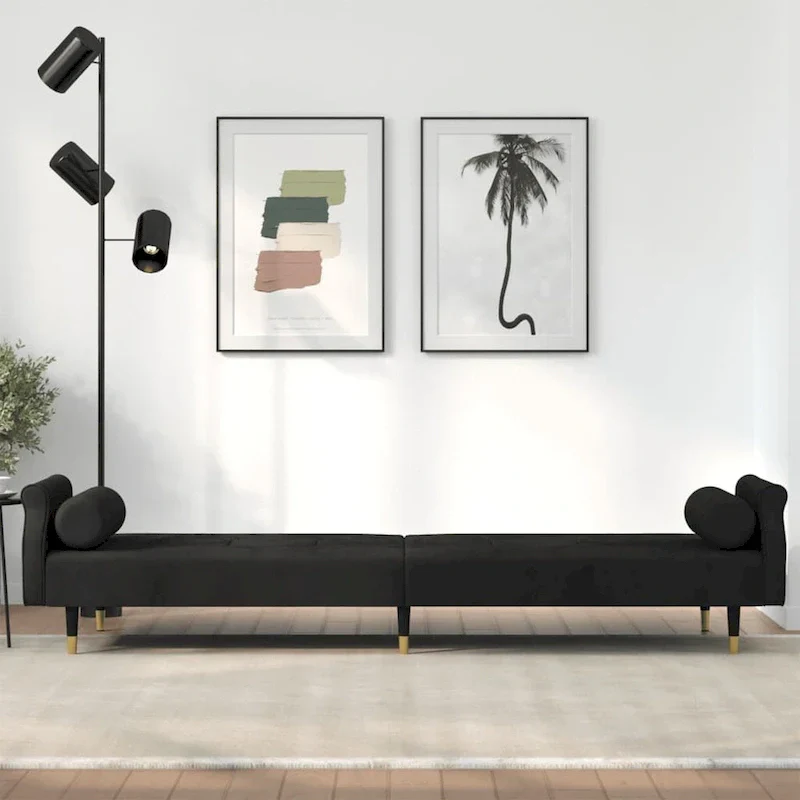 Velvet Sofa Bed Loveseat with Cushions – 85 x 35 x 27.6