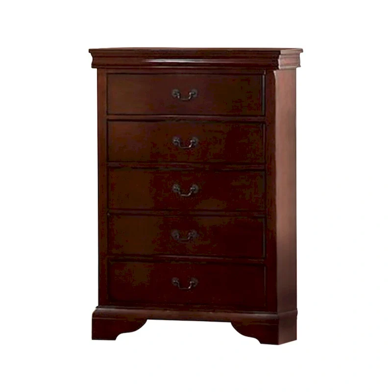 Decorously Functional Pine Wood, Plywood & Birch Veneer Chest, Cherry