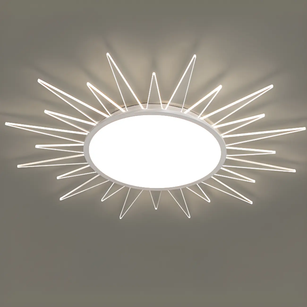 Large Acrylic Round Sunburst LED Flush Mount Ceiling Light