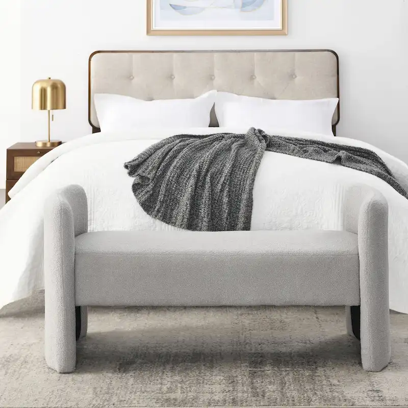 GDFStudio - Harper H-Frame Polyester Upholstered Bench with Modern Versatile Design