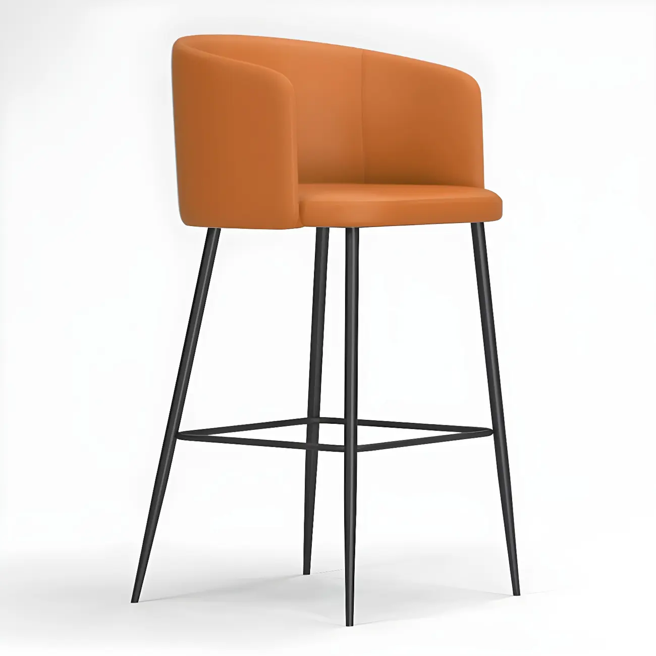 Bucket Faux Leather Wingback Counter Height Bar Stools