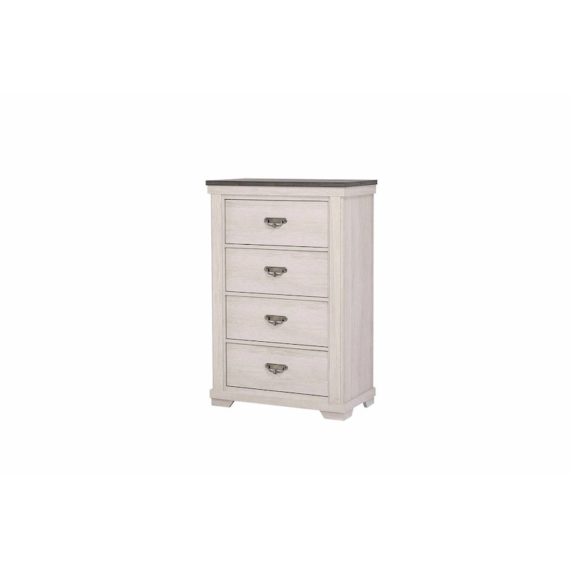 Candra 6 Piece Cream Brown Panel Bedroom Set