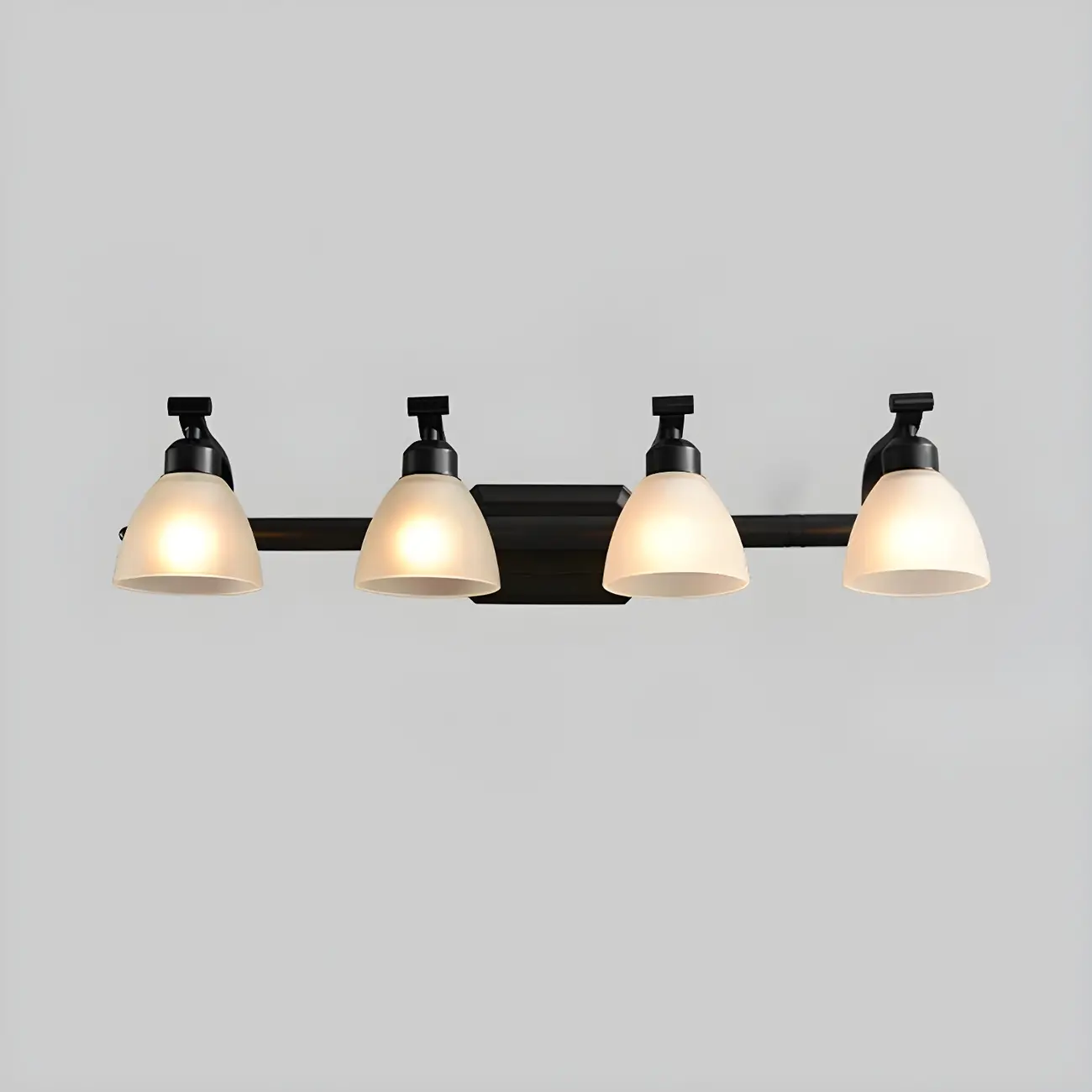 Modern Metal Bathroom Vanity Light with Frosted Glass