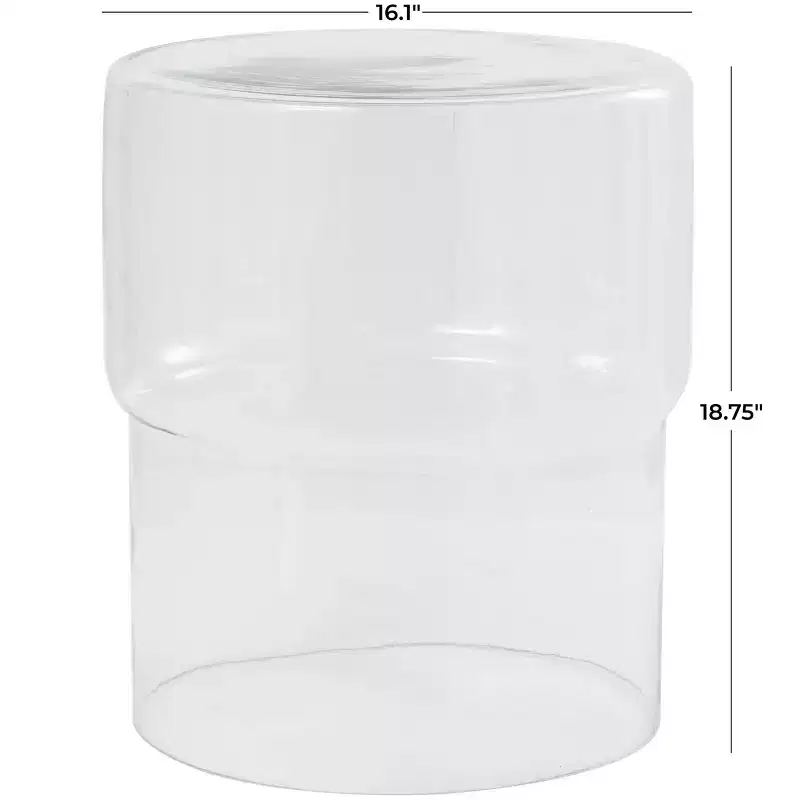 Olivia & May Glass Modern Accent Table