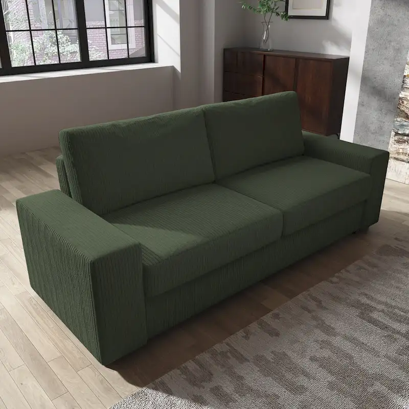 Modern 80 Upholstered Fabric 3-Seater Sofa