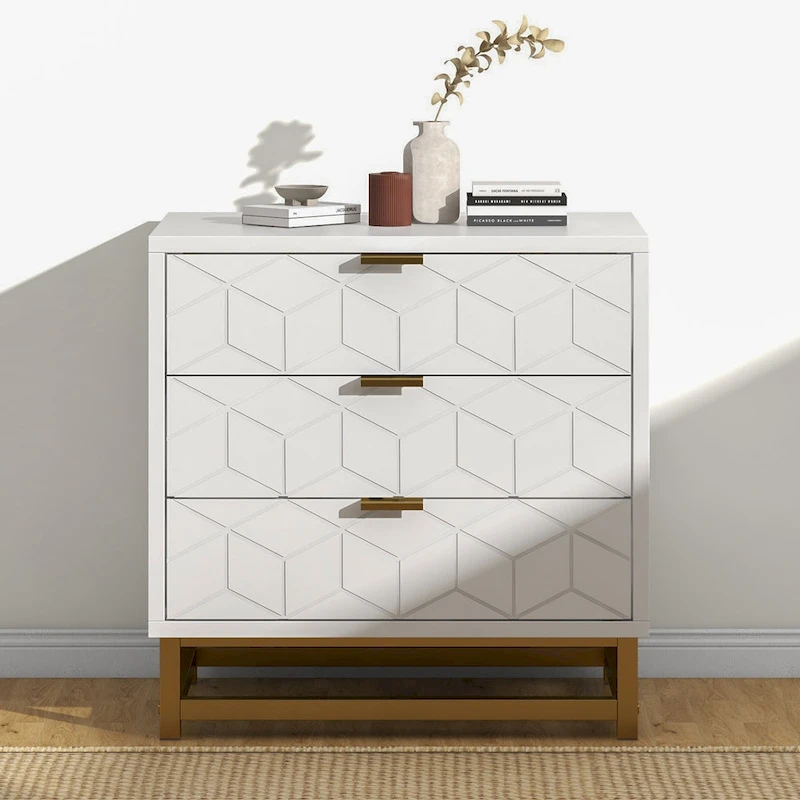 3 Drawer Dresser, with Metal Legs