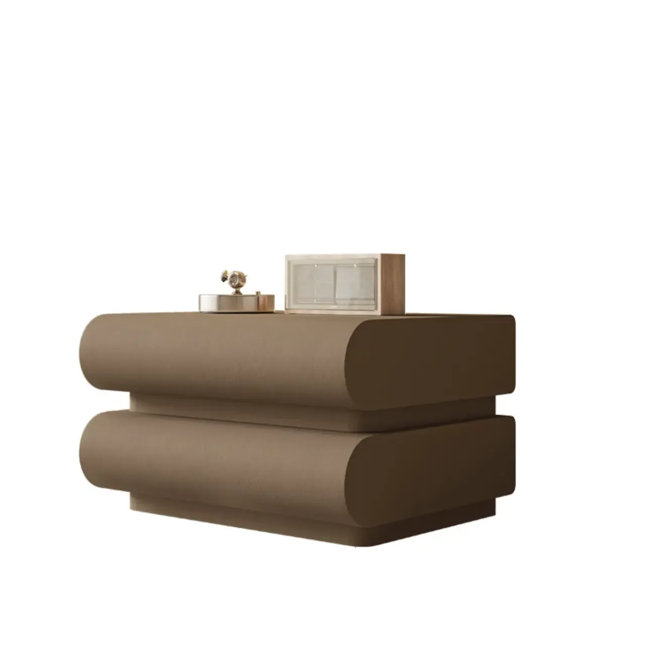 Modern Bedside Table with 3 Drawers in Off-White