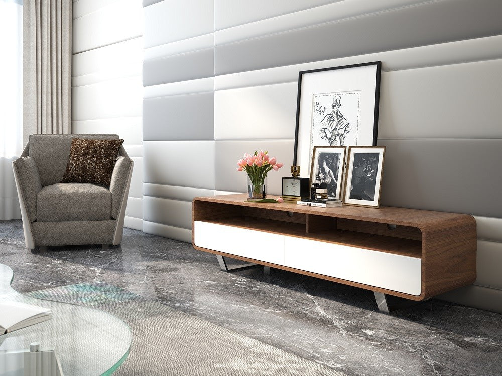 Grace Walnut and White TV Stand