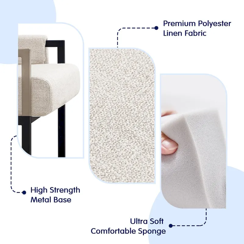 Subrtex Upholstered Accent Chair with Metal Frame Armchair