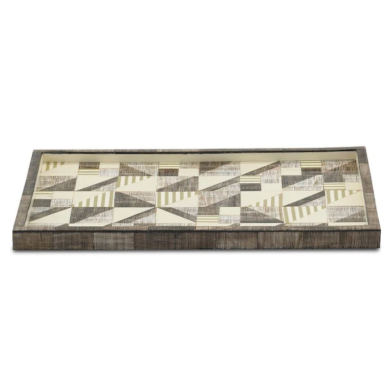 Currey & Company Modernist Bone and Horn Tray