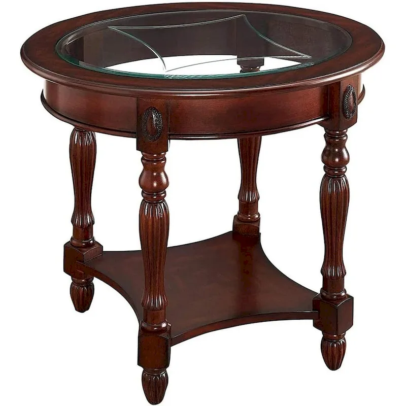 Solid Wood End Tables Coffee Tables Console Table with Glass Top