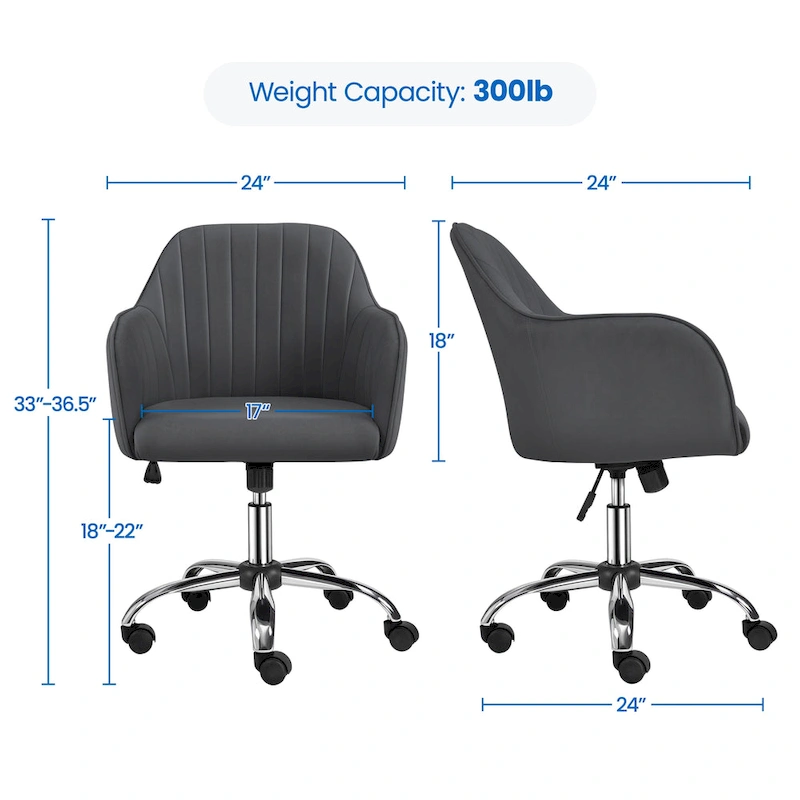 Yaheetech Desk Chair Height-Adjustable Swivel Computer Chair