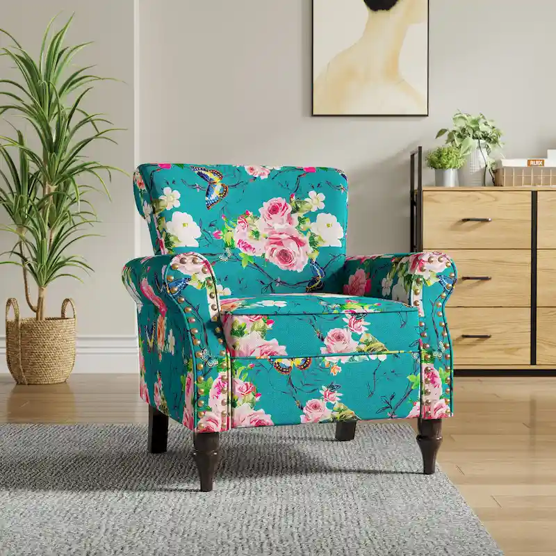 Living Room Armchair with Nailhead Trim - 29.9W x 29.9H x 32.9D