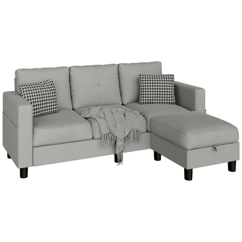 L-Shaped Sectional Sofa (With Interchangeable Chaise)