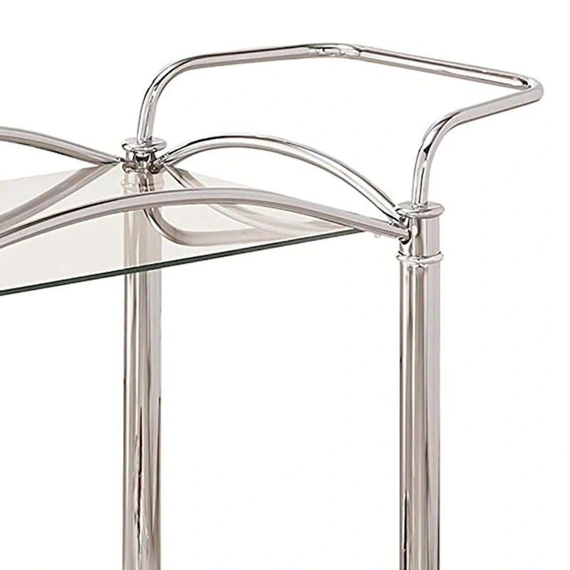 Beautiful Metal Serving Cart, Silver