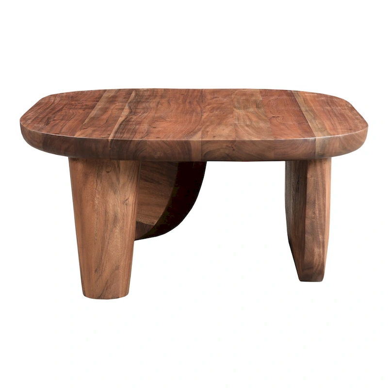 Aurelle Home Rustic Solid Acacia Wood Coffee Table