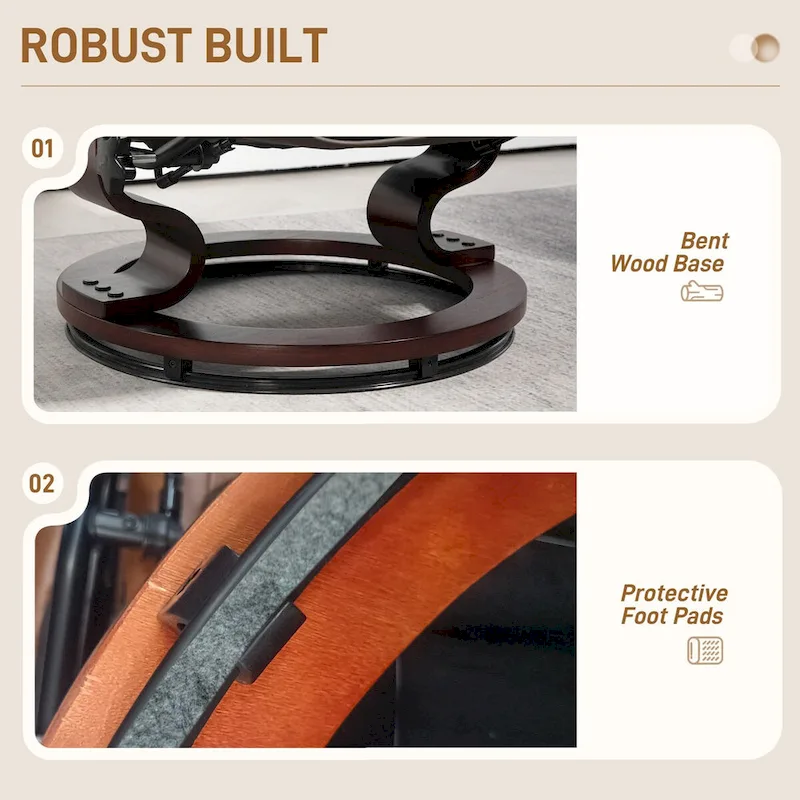 HOMCOM Swivel Recliner Chair and Ottoman, Faux Leather Reclining Chair with High Back