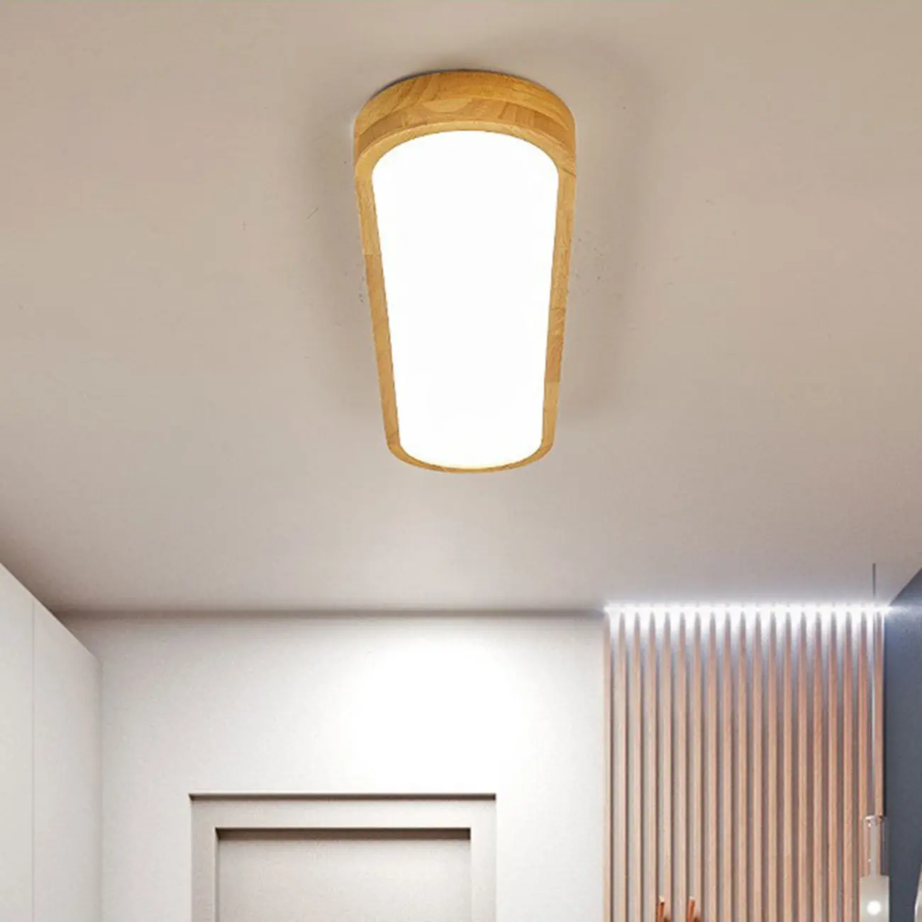 Natural Finish Flush Mount Ceiling Light for Residential Use