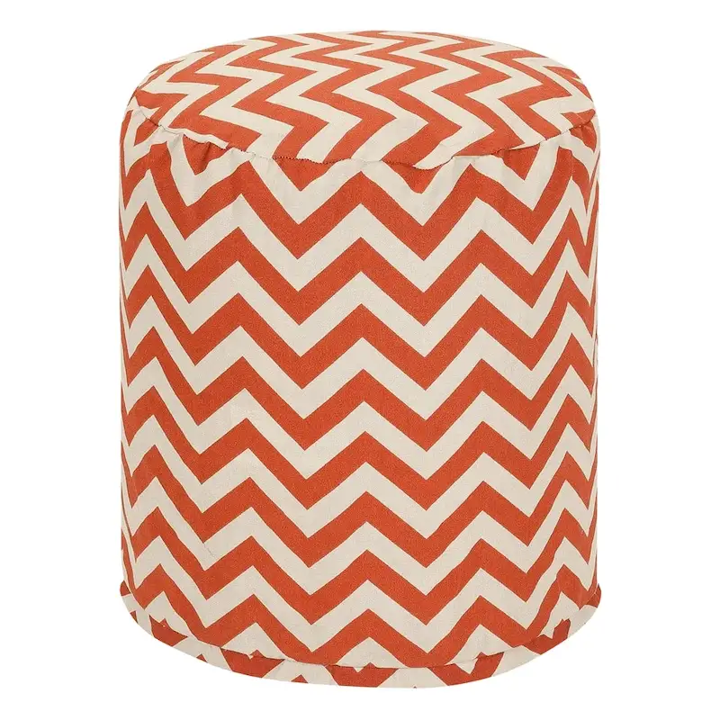 Majestic Home Goods Chevron Indoor / Outdoor Ottoman Pouf 16 L x 16 W x 17 H