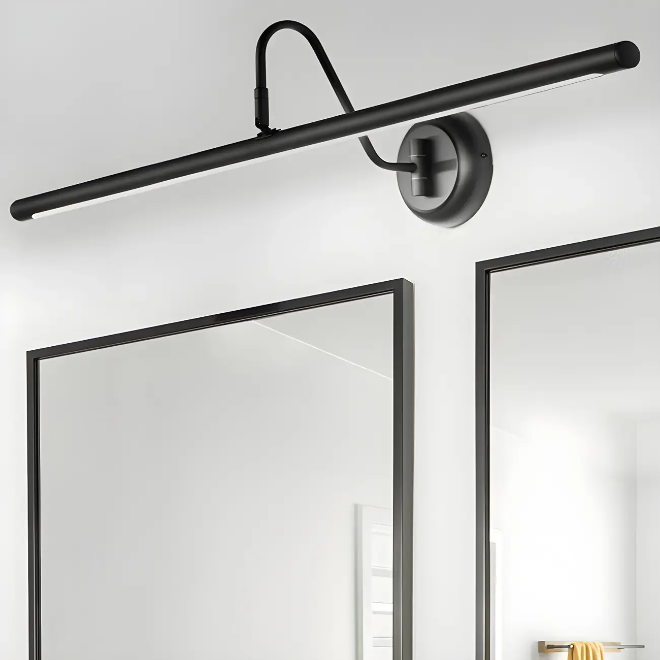 Wall-Mounted Linear Black Bathroom LED Vanity Light