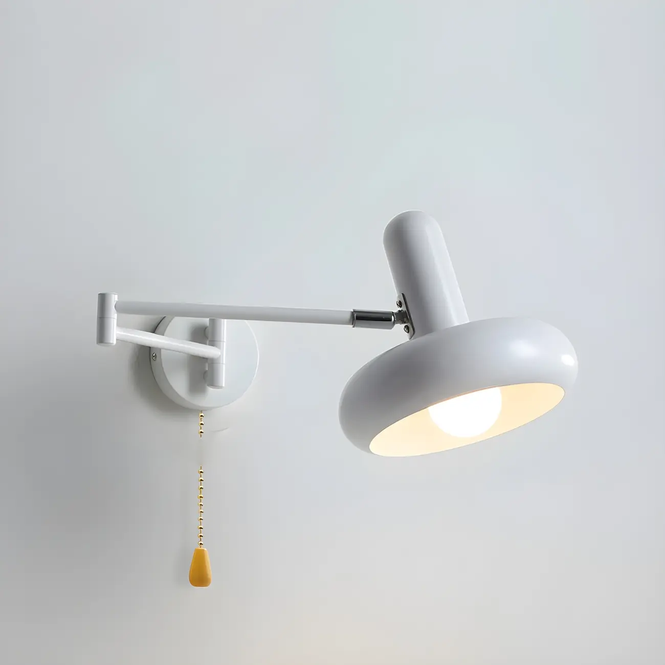 Modern White Adjustable Swing Arm Wall Light
