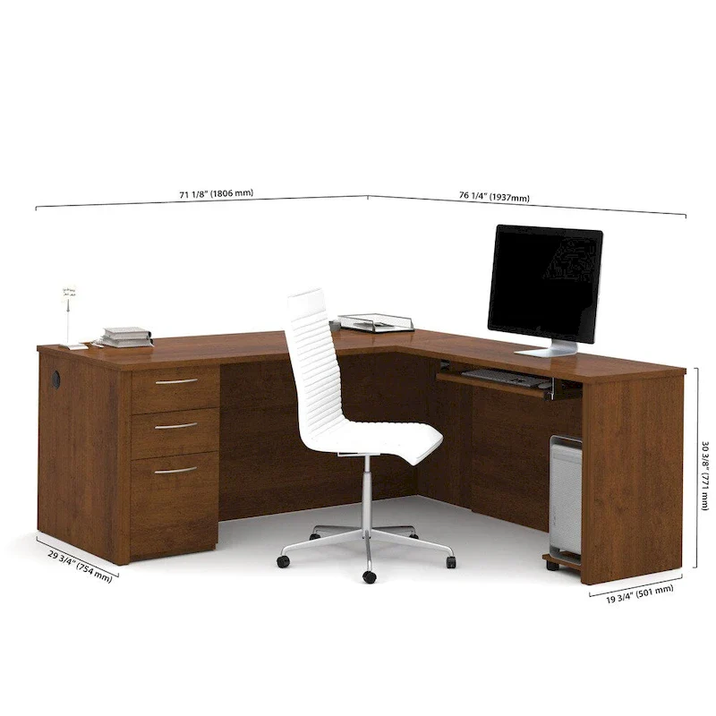 Bestar Embassy 71 inch L-shaped desk