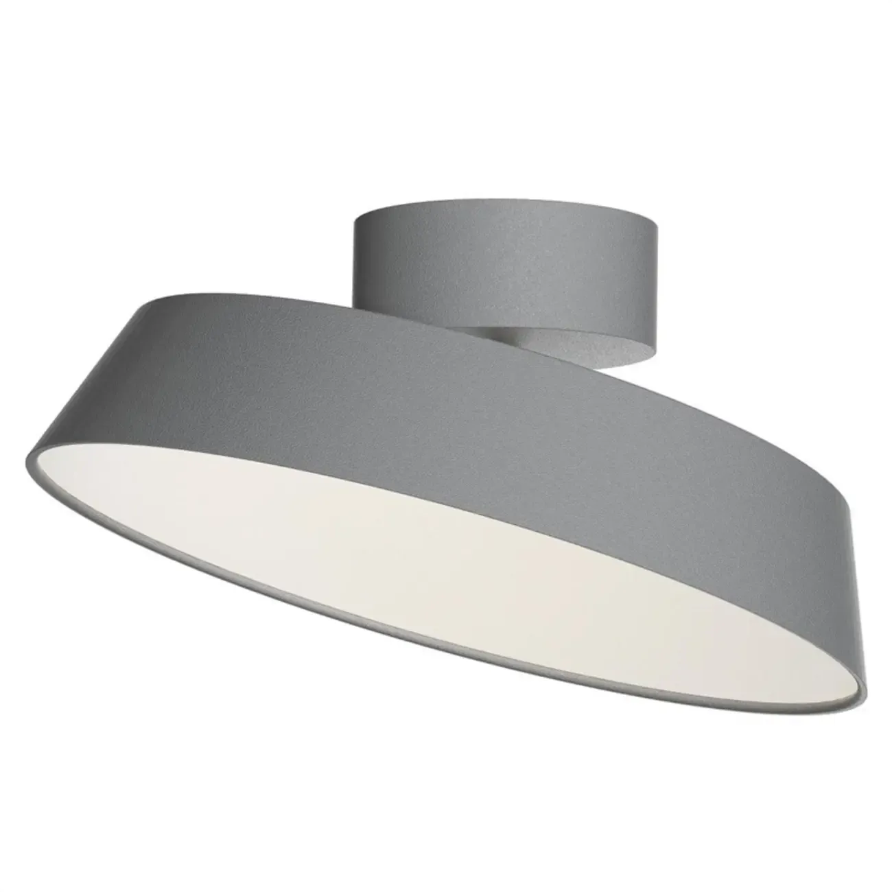 Modern Metal Drum Dimmable Semi Flush LED Ceiling Light