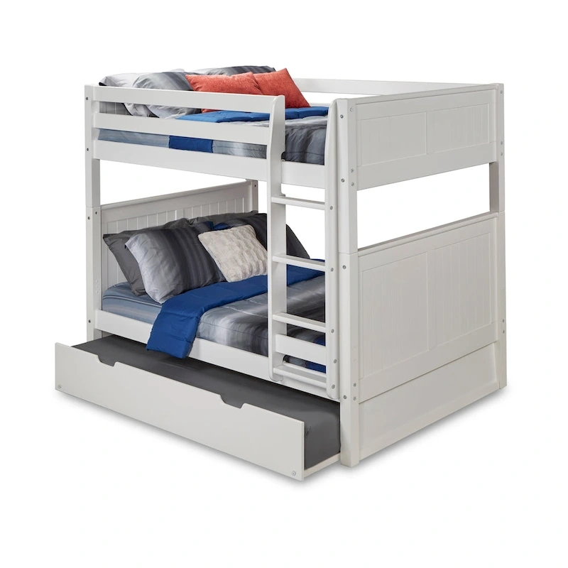 Camaflexi Full over Full Bunk Bed with Twin Trundle - Panel Headboard