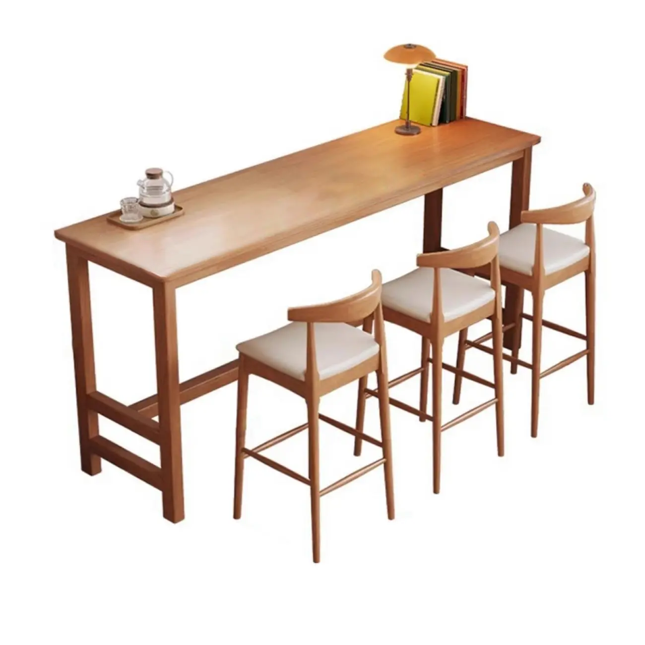Modern Rubberwood Bar Tables with Trestle Base