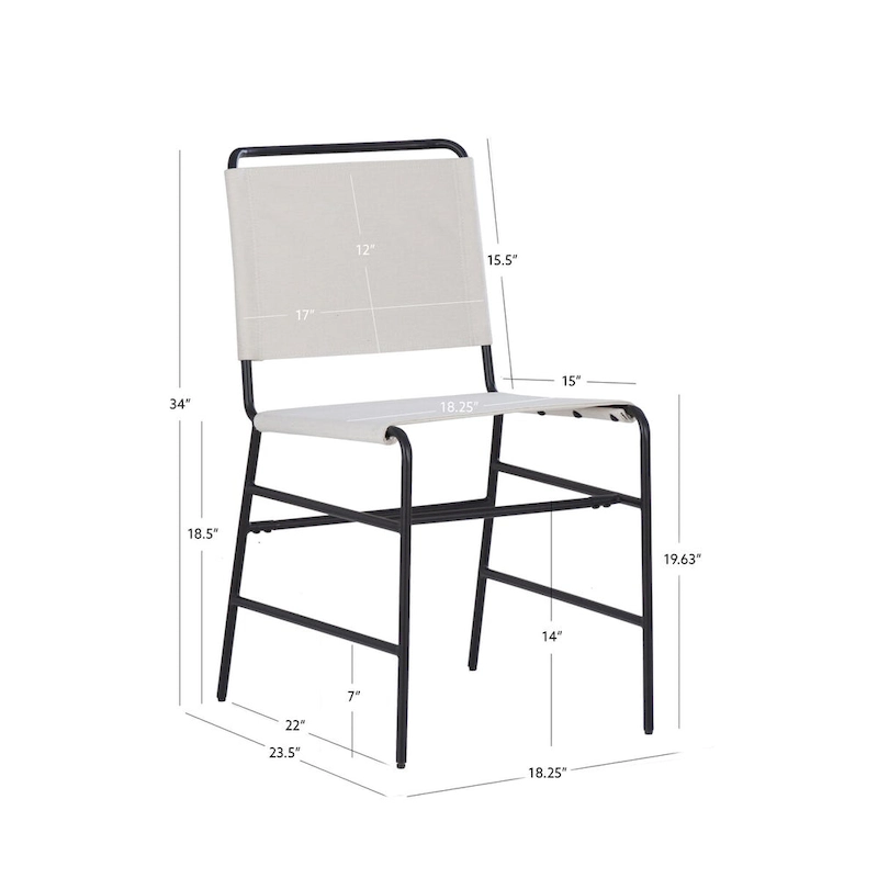 Leffler Sanded Steel and Fabric Industrial Dining Chair