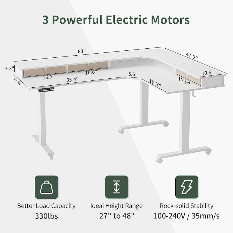 FEZIBO/Home Office Furniture/Brown&Black/Wood/Standing Desk/Desks