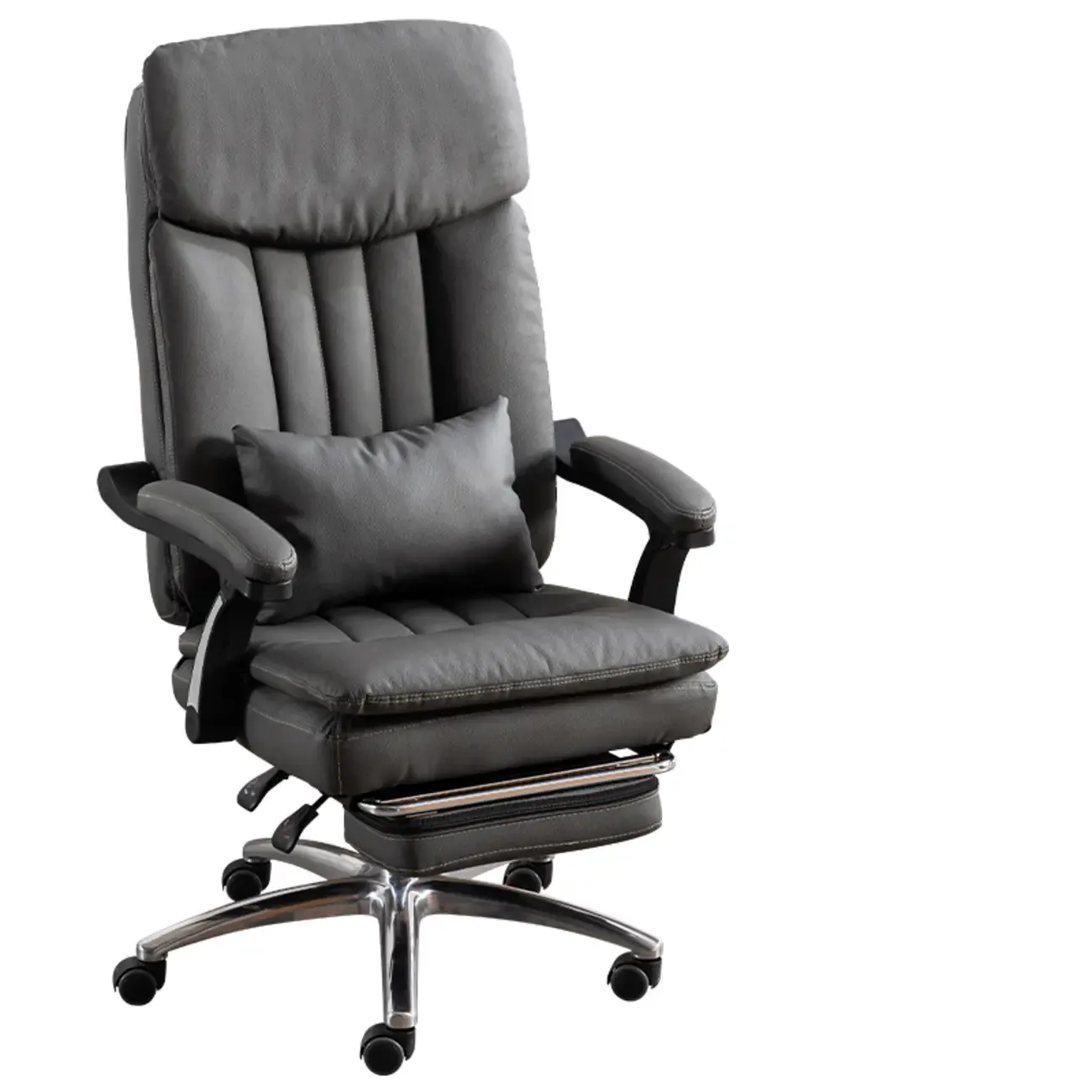 Stylish Brown Leather Reclining Executive Office Chair